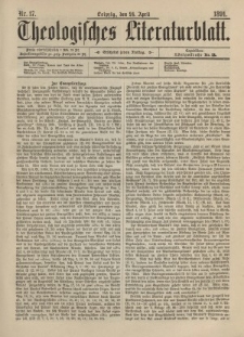 Theologisches Literaturblatt, 24. April 1891, Nr 17.