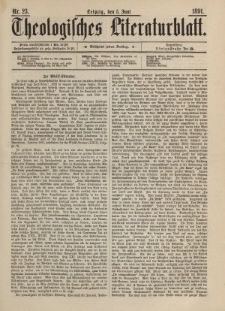 Theologisches Literaturblatt, 5. Juni 1891, Nr 23.