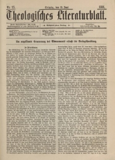 Theologisches Literaturblatt, 19. Juni 1891, Nr 25.