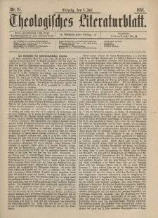 Theologisches Literaturblatt, 2. Juli 1891, Nr 27.