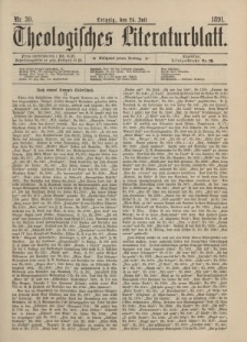 Theologisches Literaturblatt, 24. Juli 1891, Nr 30.