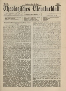 Theologisches Literaturblatt, 31. Juli 1891, Nr 31.