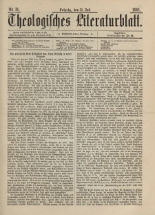 Theologisches Literaturblatt, 31. Juli 1891, Nr 31.