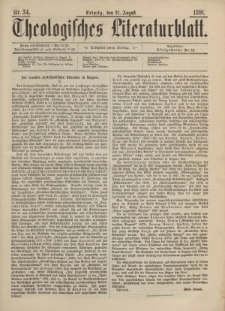 Theologisches Literaturblatt, 21. August 1891, Nr 34.