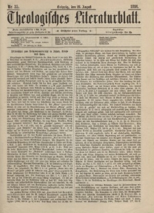 Theologisches Literaturblatt, 28. August 1891, Nr 35.