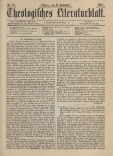 Theologisches Literaturblatt, 11. September 1891, Nr 37.