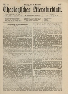 Theologisches Literaturblatt, 27. November 1891, Nr 48.