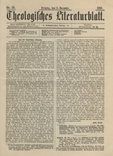 Theologisches Literaturblatt, 11. Dezember 1891, Nr 50.