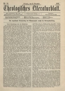 Theologisches Literaturblatt, 25. Dezember 1891, Nr 52.