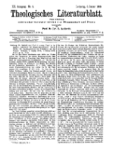Theologisches Literaturblatt, 6. Januar 1899, Nr 1.
