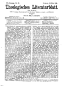 Theologisches Literaturblatt, 10. März 1899, Nr 10.