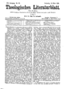 Theologisches Literaturblatt, 10. März 1899, Nr 10.