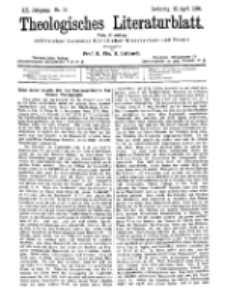 Theologisches Literaturblatt, 21. April 1899, Nr 16.