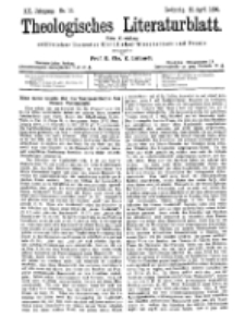 Theologisches Literaturblatt, 21. April 1899, Nr 16.