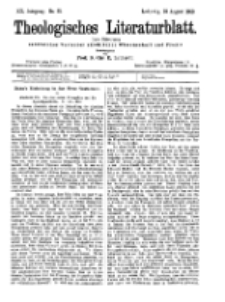 Theologisches Literaturblatt, 18. August 1899, Nr 33.