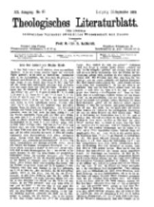 Theologisches Literaturblatt, 15. September 1899, Nr 37.