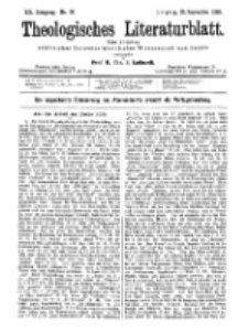 Theologisches Literaturblatt, 22. September 1899, Nr 38.