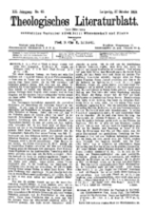 Theologisches Literaturblatt, 27. Oktober 1899, Nr 43.