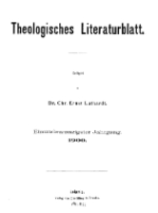 Theologisches Literaturblatt, 1900 (Inhaltsverzeichniß)