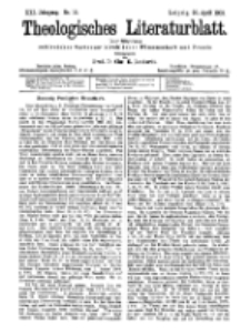 Theologisches Literaturblatt, 20. April 1900, Nr 16.