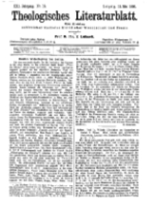 Theologisches Literaturblatt, 11. Mai 1900, Nr 19.