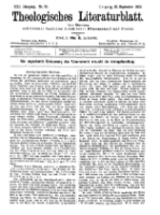 Theologisches Literaturblatt, 28. September 1900, Nr 39.