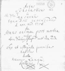 Actus scholasticus in encaeniss Gymn[asii] Elbing[ensis] XXV Nov. 1756