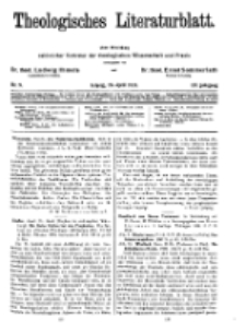 Theologisches Literaturblatt, 24. April 1931, Nr 9.