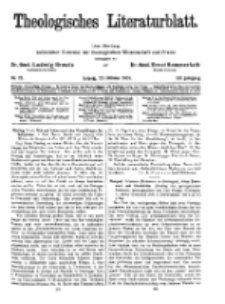 Theologisches Literaturblatt, 23. Oktober 1931, Nr 22.
