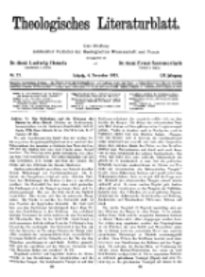 Theologisches Literaturblatt, 6. November 1931, Nr 23.
