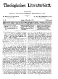 Theologisches Literaturblatt, 4. Dezember 1931, Nr 25.