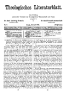 Theologisches Literaturblatt, 22. April 1932, Nr 9.