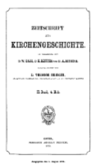 Zeitschrift für Kirchengeschichte, 1878, Bd. 2, H. 4.