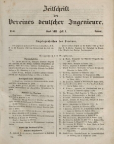 Zeitschrift des Vereins deutscher Ingenieure, Bd. VIII, Januar 1864, H. 1.