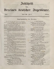 Zeitschrift des Vereins deutscher Ingenieure, Bd. VIII, Februar 1864, H. 2.
