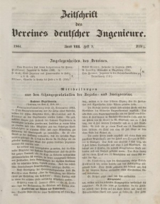 Zeitschrift des Vereins deutscher Ingenieure, Bd. VIII, März 1864, H. 3.