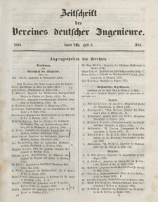Zeitschrift des Vereins deutscher Ingenieure, Bd. VIII, Mai 1864, H. 5.