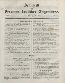 Zeitschrift des Vereins deutscher Ingenieure, Bd. VIII, September-Oktober 1864, H. 9-10.