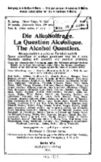 Die Alkoholfrage, 1914, Jg. X, H. 1