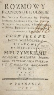 Rozmowy francuskie i polskie dla wygody uczących się nowym sposobem