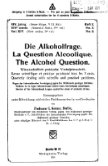 Die Alkoholfrage, 1918, Jg. XIV, H. 2