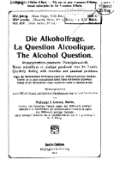 Die Alkoholfrage, 1918, Jg. XIV, H. 4