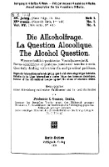 Die Alkoholfrage, 1919, Jg. XV, H. 1