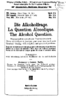 Die Alkoholfrage, 1919, Jg. XV, H. 2/3