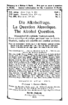 Die Alkoholfrage, 1920, Jg. XVI, H. 1