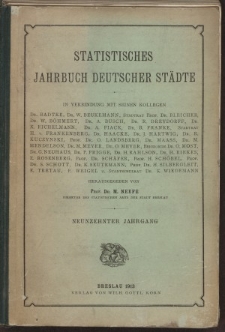Statistisches Jahrbuch deutscher Städte, 1913
