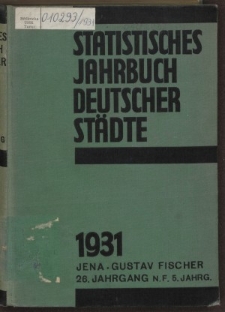 Statistisches Jahrbuch deutscher Städte, 1931