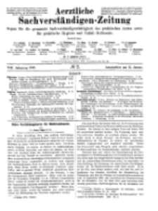 Aerztliche Sachverständigen-Zeitung, 8. Jg. 15. Januar 1902, No 2.