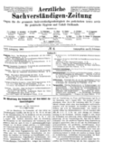 Aerztliche Sachverständigen-Zeitung, 8. Jg. 15. Februar 1902, No 4.