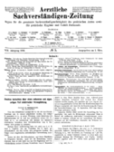 Aerztliche Sachverständigen-Zeitung, 8. Jg. 1. März 1902, No 5.